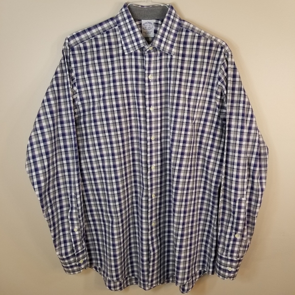 Brooks Brothers Slim Fit Gingham Dress Shirt 16.5 - Picture 7 of 16
